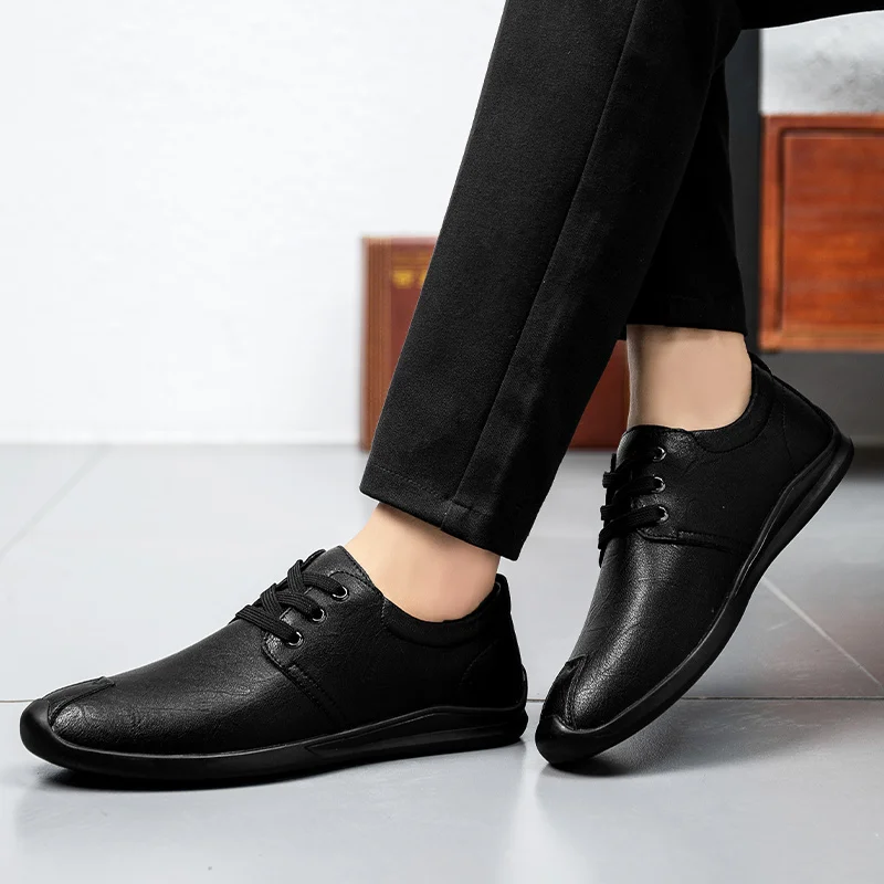 

Men Shoes lace up oxfrods England Trend Casual Shoes Male fashion Wedding genuine Leather Dress Shoes Men Flats sneakers