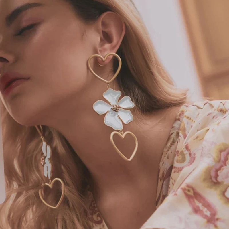 

Новые Большие изысканные серьги в европейском и американском стиле с эмалью