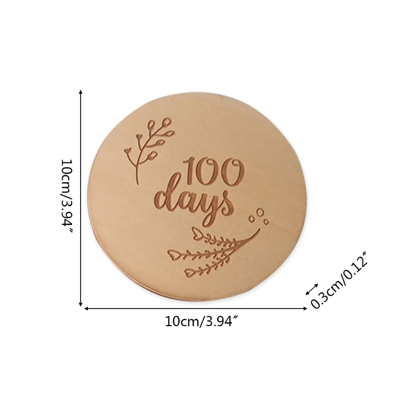 

50LE Newborn Milestone Blocks Wooden Commemorative Baby Birth Monthly Recording Cards