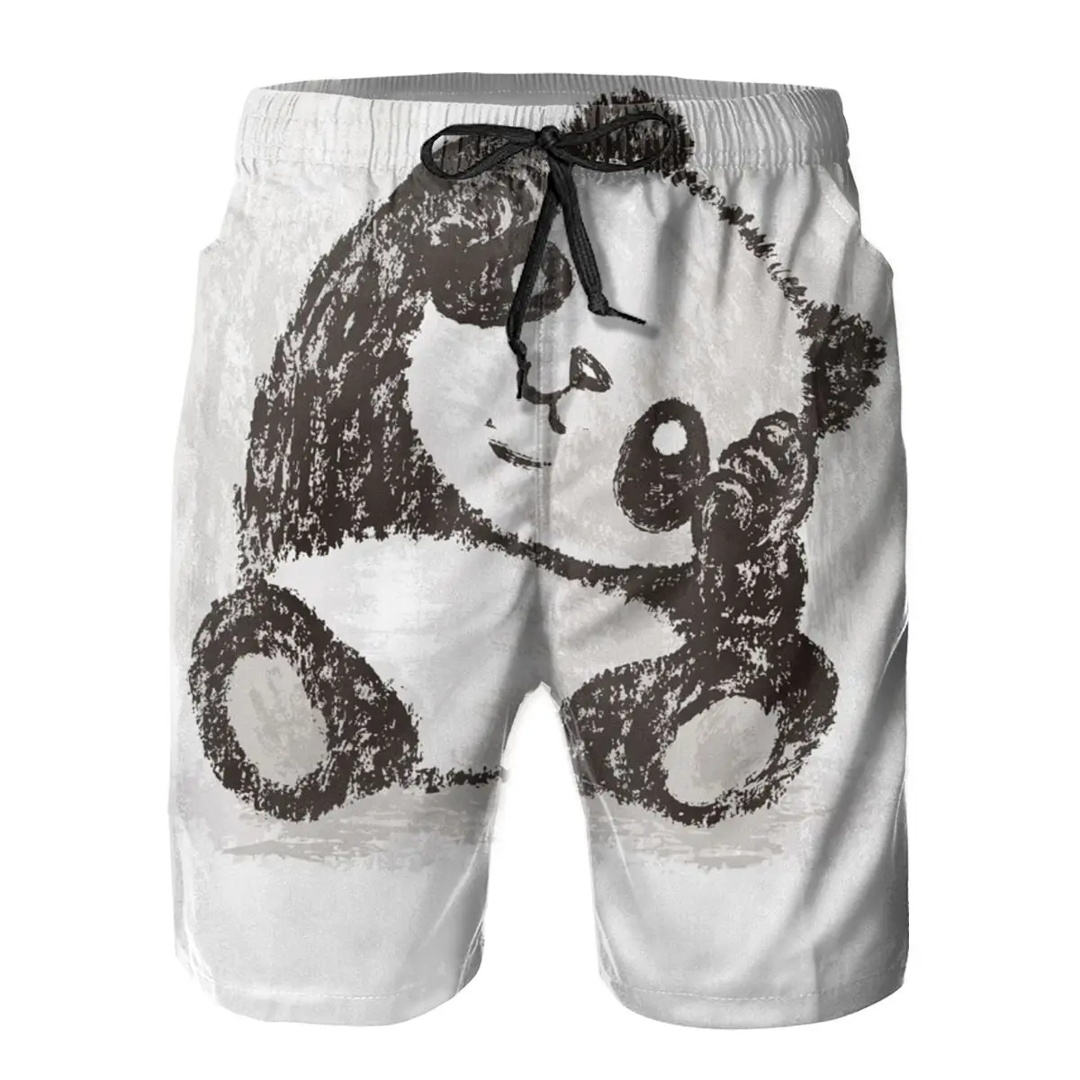 

Шорты мужские с принтом панды, милые пляжные плавки для серфинга, спортивные быстросохнущие сетчатые, забавные повседневные короткие штаны...