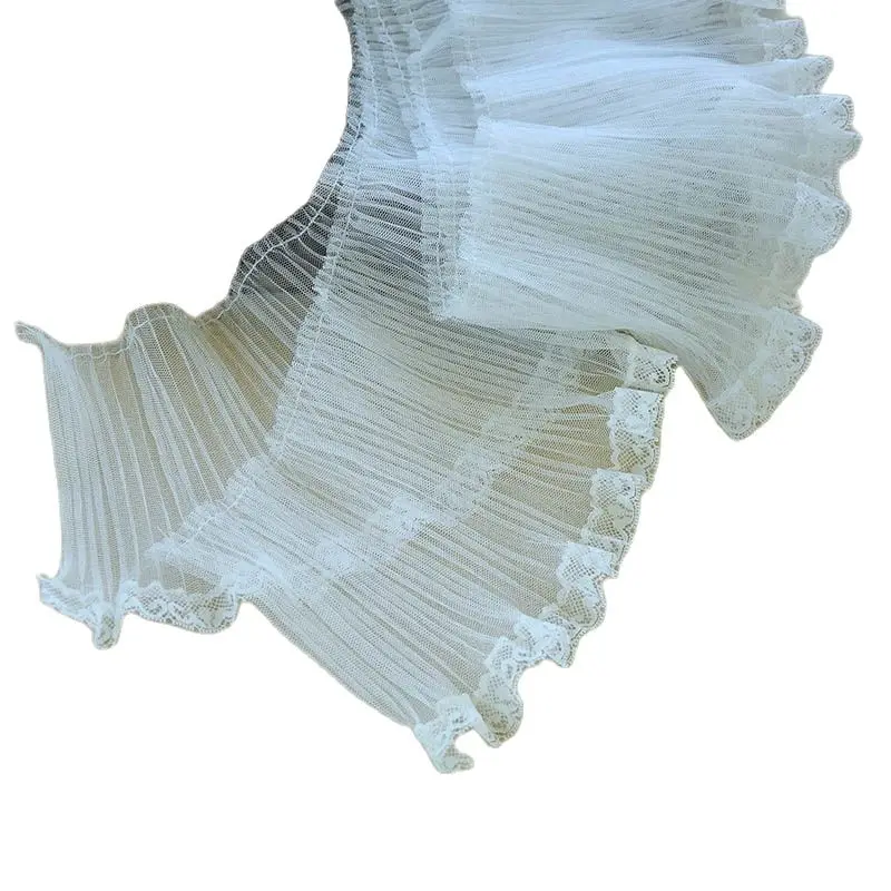 1 м белая кружевная ткань ширина 15 см новейшие кружева и отделка розовая лента