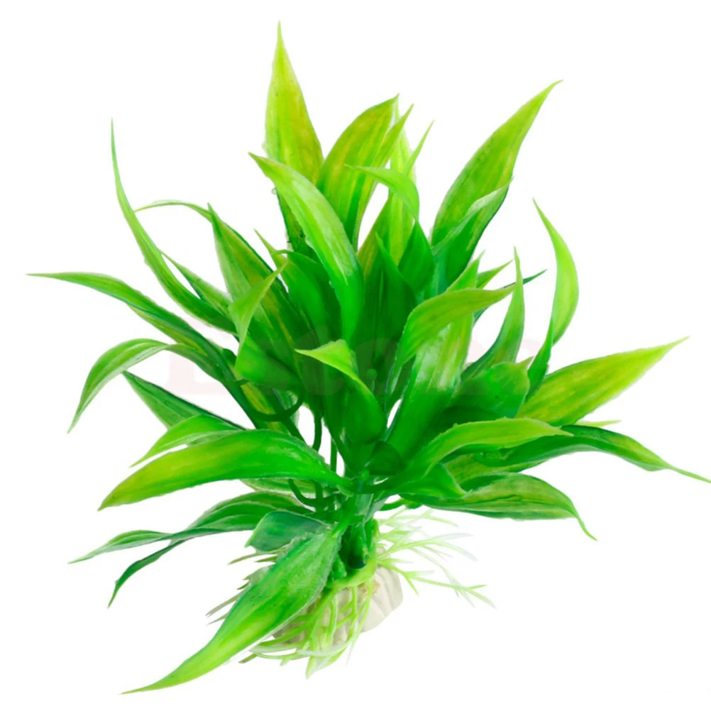 

12cm Artificial Plastic Big Leaf Grass Fish Tank Aquarium Submarine Fake Simulation Kelp Water Plant Landscape Ornament