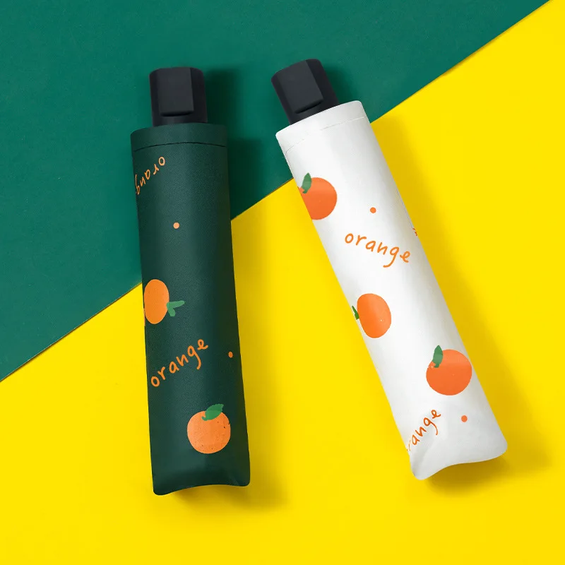 

Chic Fruits ANTI-UV Foldable Umbrellas Sun Compact Women Female Ladies Lady Windproof Rain Lovely Flower Candy Colorful Umbrella