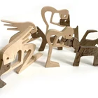 Деревянная фигурка для домашнего питомца, настольное украшение для щенка, Резьбовая модель, креативное украшение для дома и офиса, скульптура для любимого питомца