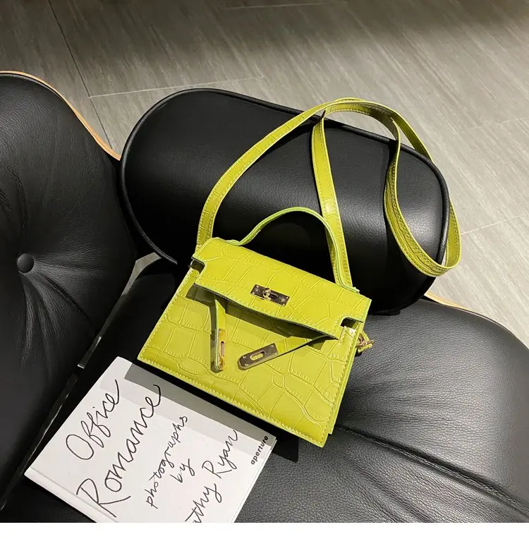 

Fashion Solid Color PU Crossbody Handbag Women Portable Handle Leather Shoulder Totes Purse Female Simple Top Handle Bag