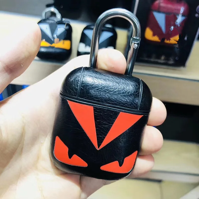 Роскошный брендовый кожаный чехол Devil Eyes для Airpods, защитная Беспроводная bluetooth-гарнитура, аксессуары, коробка для зарядки, сумка для наушников - Цвет: 3
