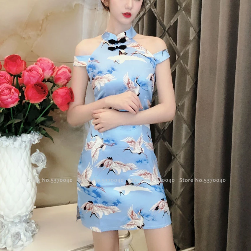 Для женщин плотно китайский Стиль Cheongsam Qipao торжественное платье леди обувь для ночного клуба сексуальное Бандажное вечерние Бандаж с вырезами платья костюмы для маскарада - Цвет: Color6