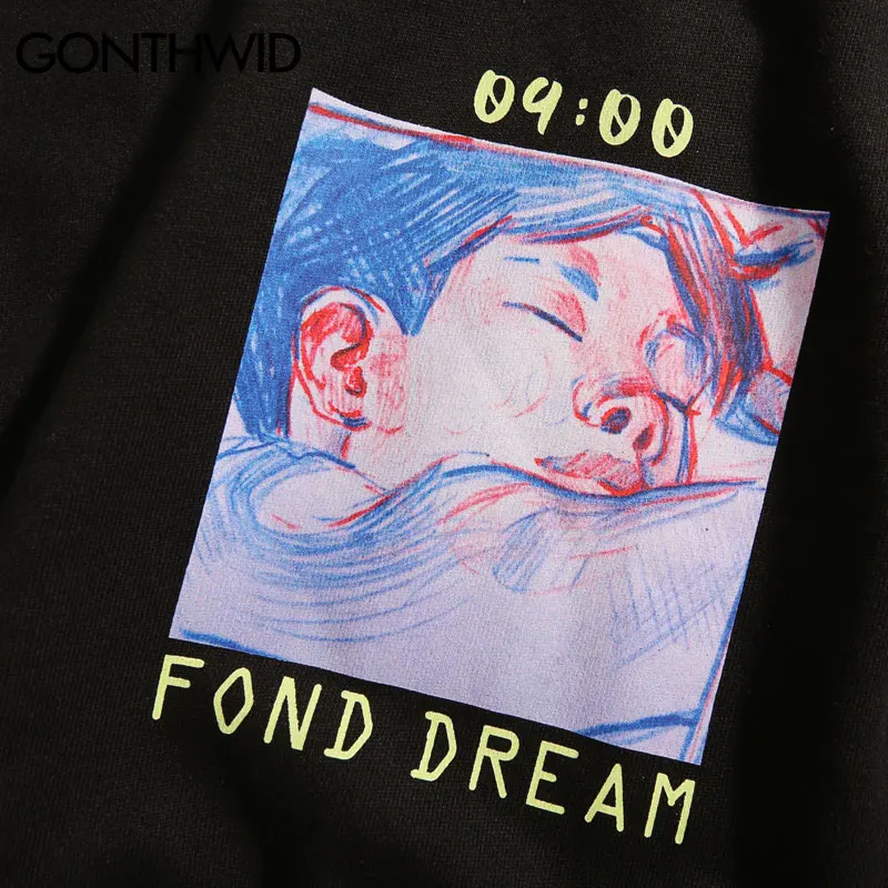 GONTHWID Fond Dream граффити графический принт мужские свитера и толстовки Harajuku Хип Хоп