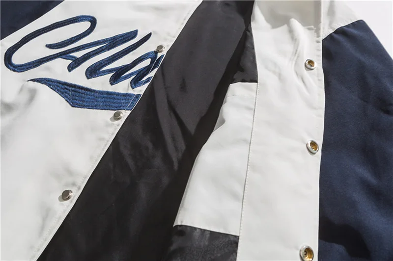 

Hip Hop Letter Embroidery Patchwork Color Block Jackets Mens Harajuku Streetwear Bomber Jacket Spring Men Baseball Coats Unisex