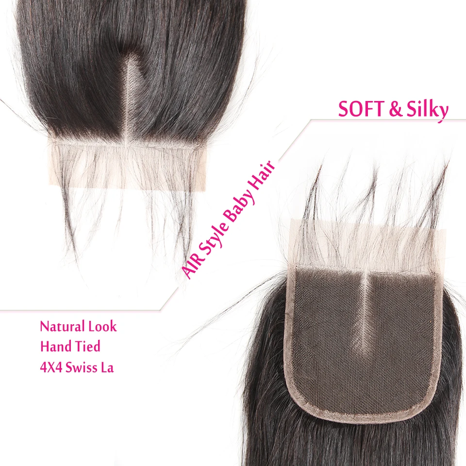 FASHOW бразильские прямые пучки волос с застежкой толстые человеческие волосы 3/4