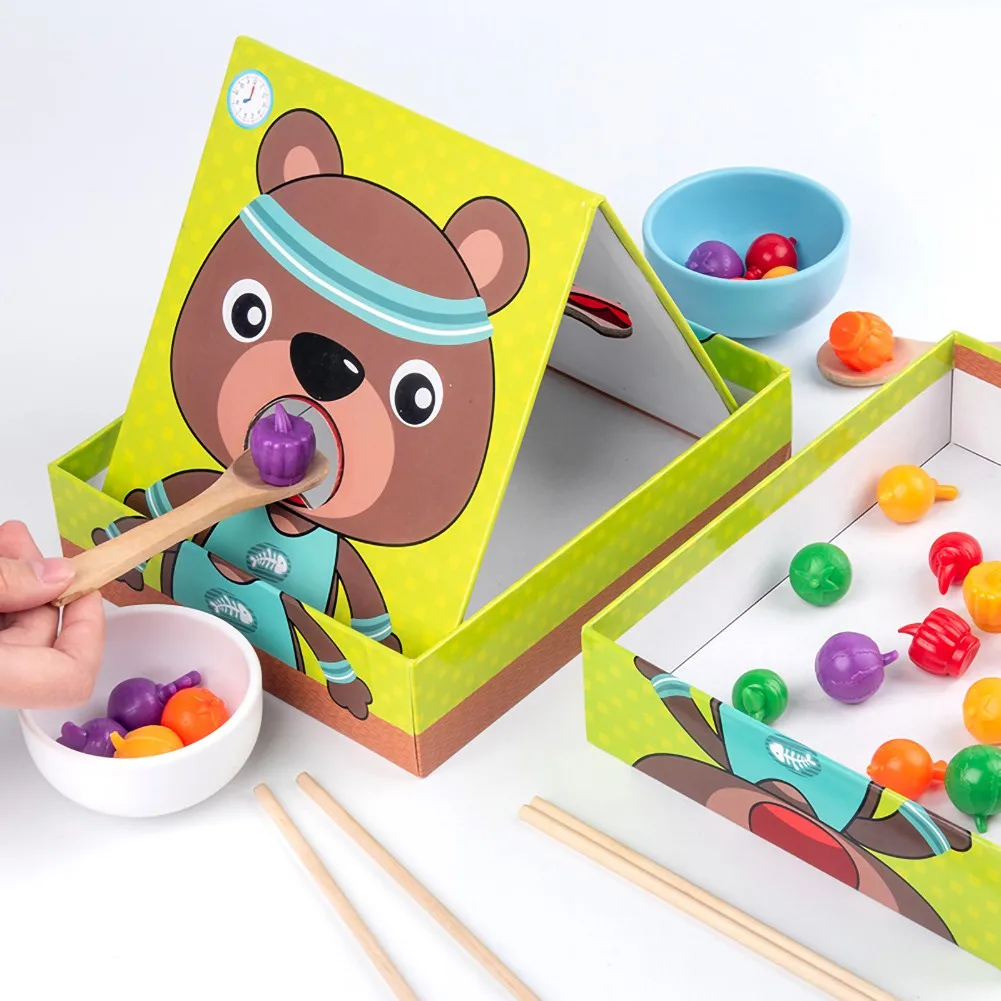 

Children's Early Education Fine Action Clip Chopstick Exercise Puzzle Toys Family Simulation Feeding Game