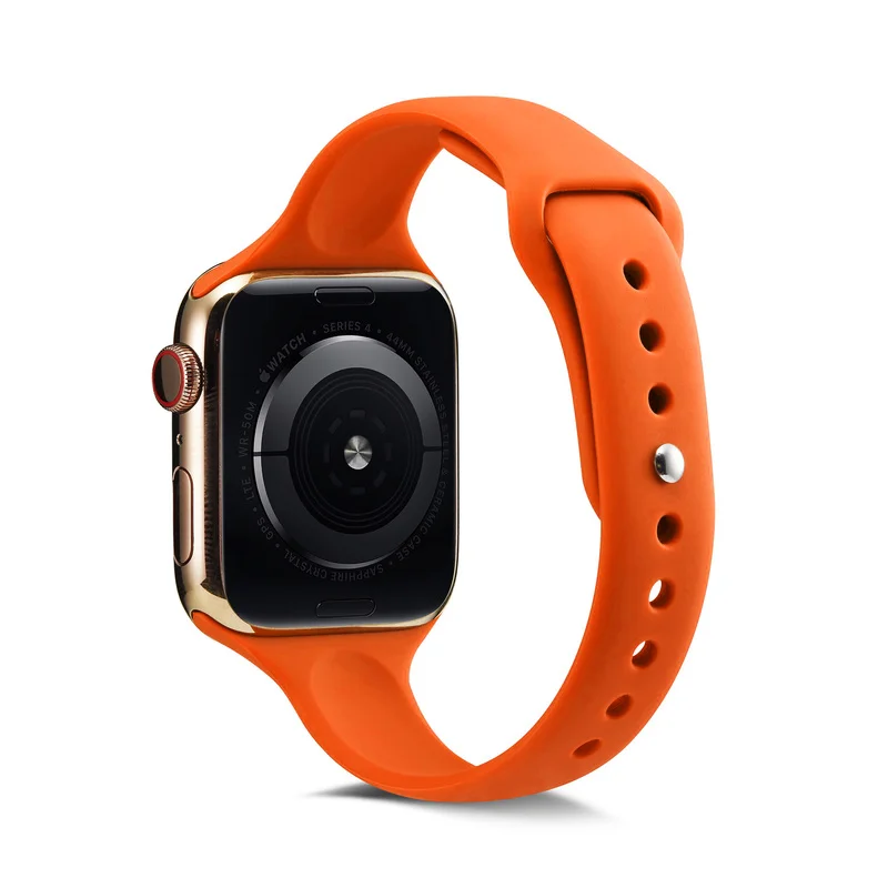 Ремешок для часов Apple Watch 38 мм 42 мм 44 мм 40 мм IWatch 4 3 2 1 спортивный силиконовый ремешок тонкий браслет аксессуары для часов