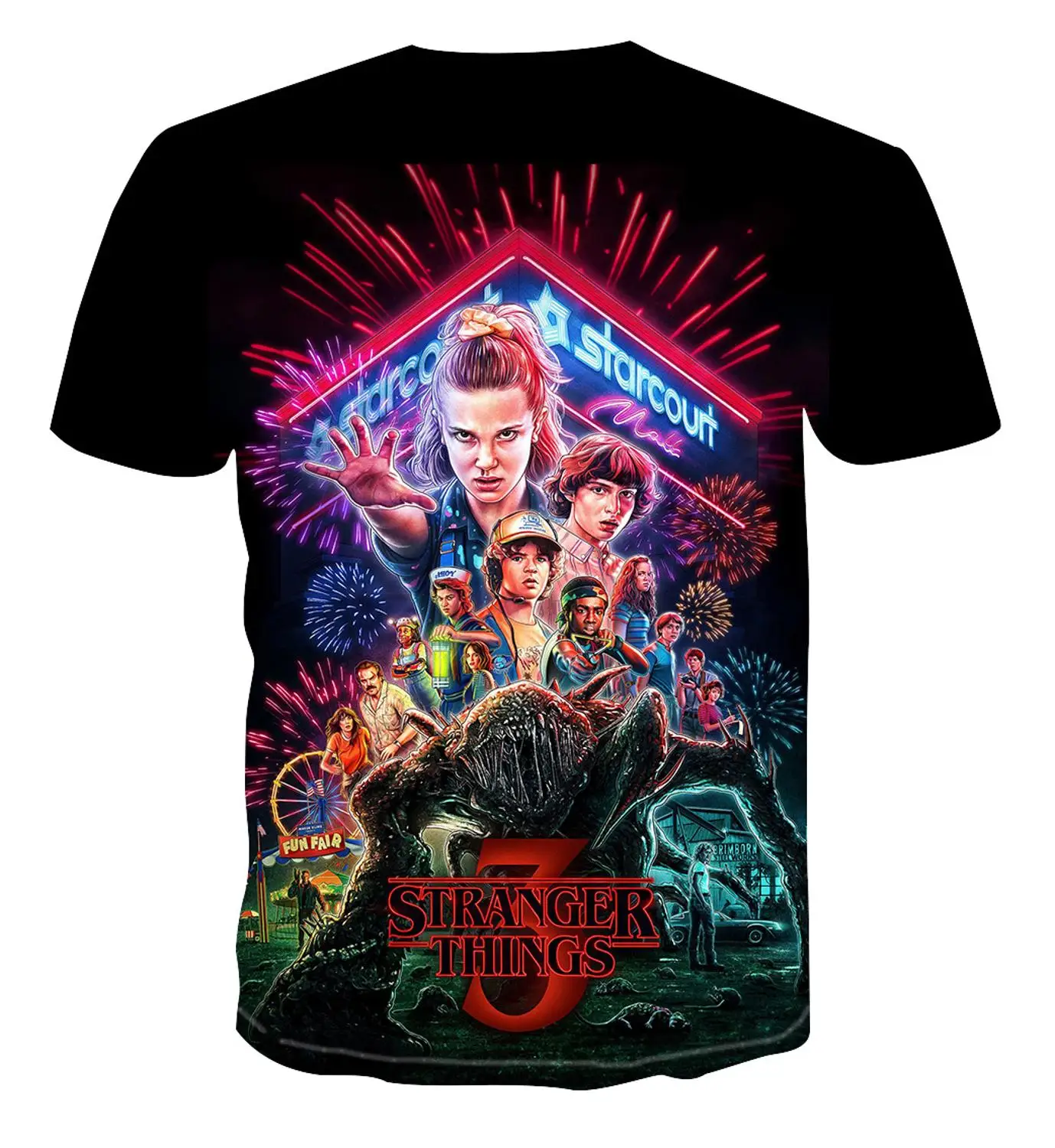 Новинка 2020 года футболка с 3D принтом Футболка странные вещи 3 футболки детские