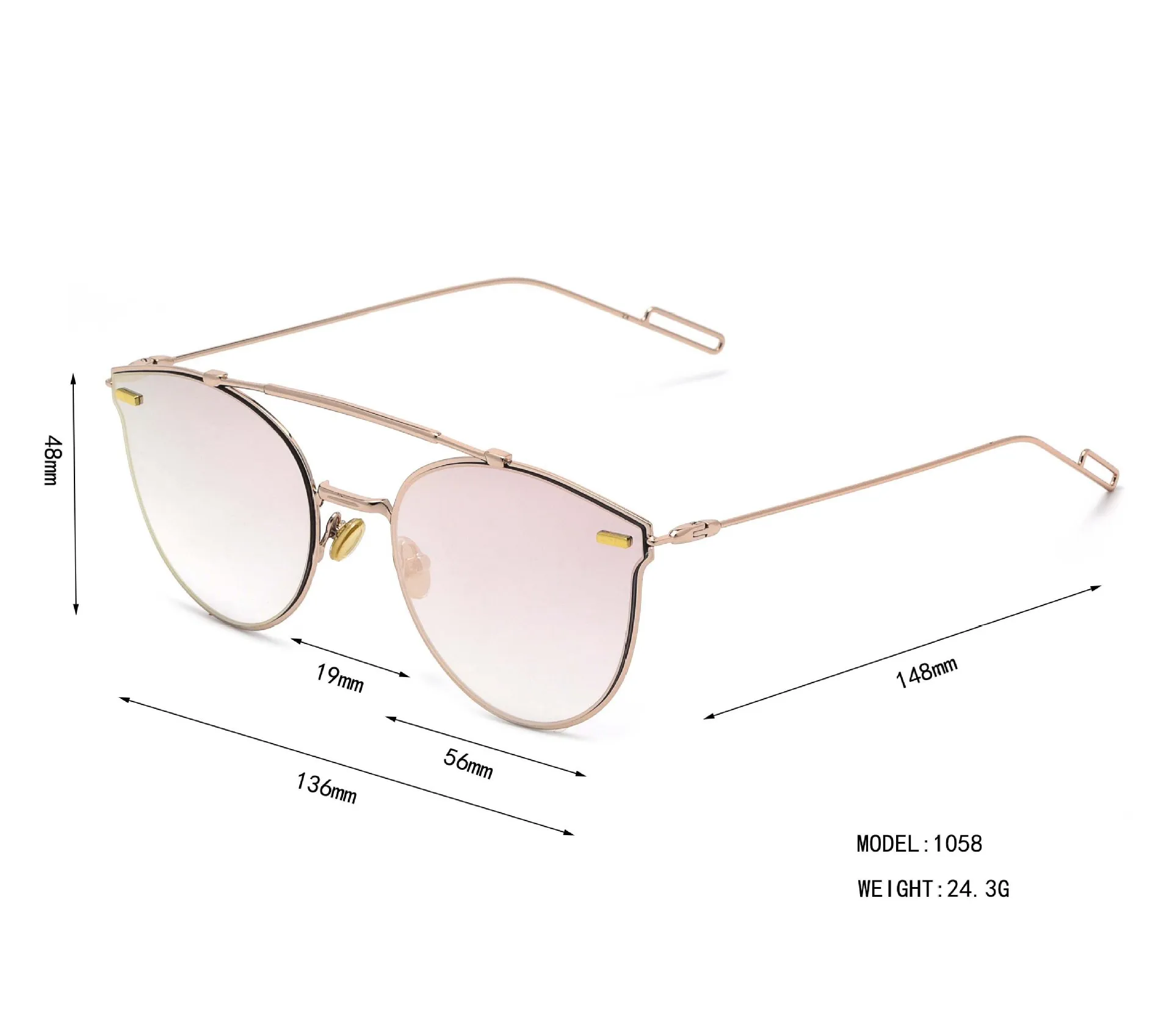 

2021 new fashion online celebrity sunglasses female double beam butterfly sunglasses female sunglasses