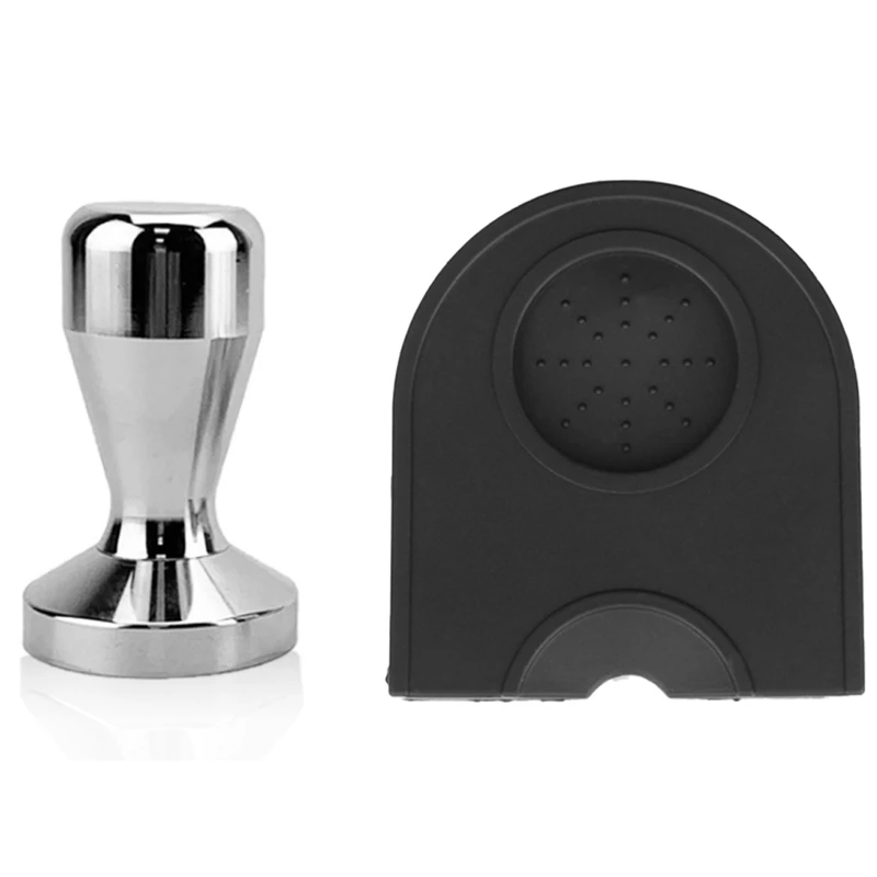 

Manual Barista Coffee Espresso Latte Art Pen Tamper Holder Silicone Pad Mat Kitchen Accessories Black 2 PCS