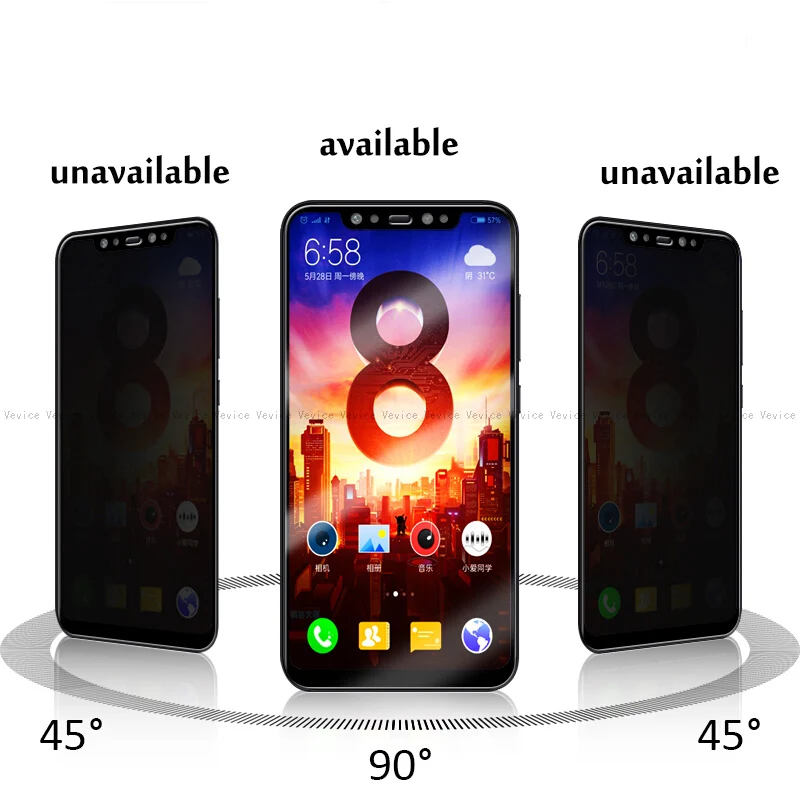 Закаленное антишпионское стекло для Xiaomi Redmi Note 7 Pro Защита экрана