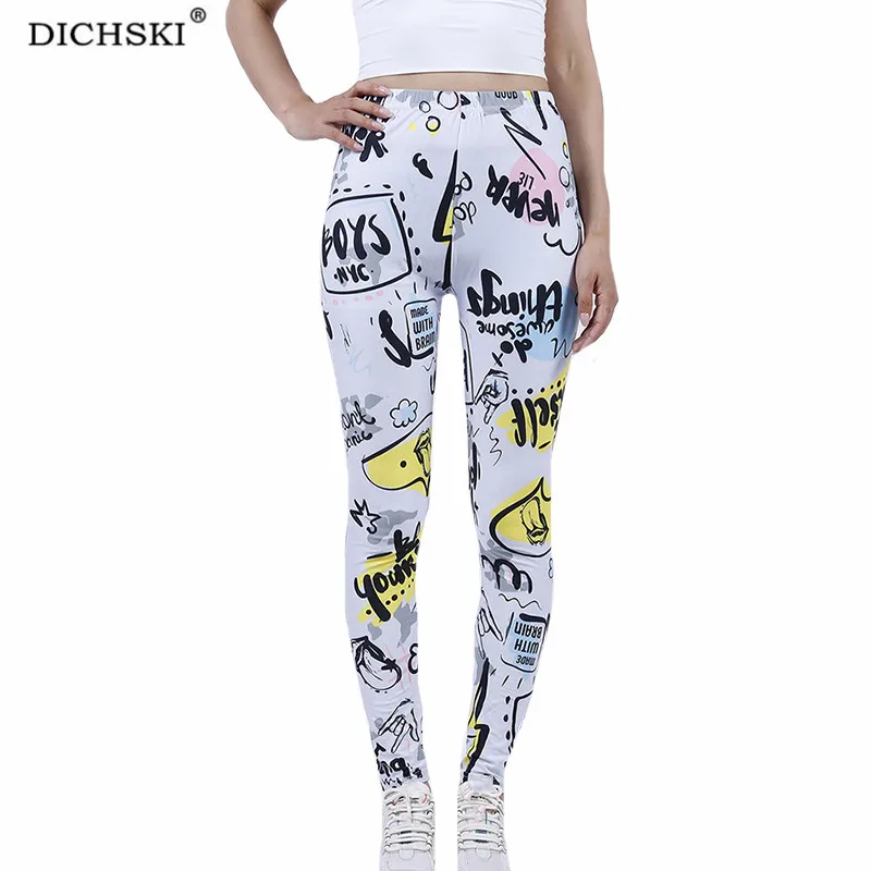 

Эластичные дышащие леггинсы из полиэстера, с высокой талией и надписью