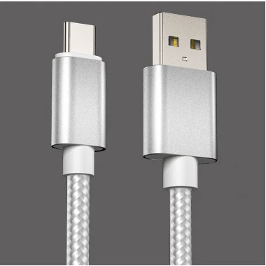 1 м 2 м 3 м usb type-C Дата-кабель для быстрой передачи данных зарядки передачи данных для huawei P10/P20/P30 Xiaomi Honor мобильные телефоны нейлоновые цифровые кабели - Цвет: Silver Type-C