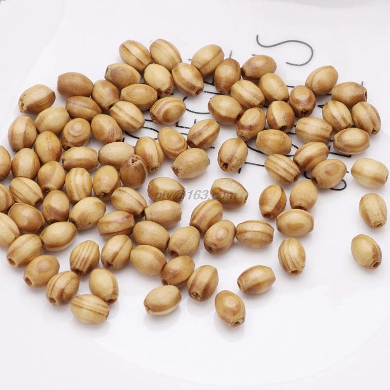 100 шт. бусины из соснового дерева для изготовления браслета ожерелья 8x6mm | Дом и