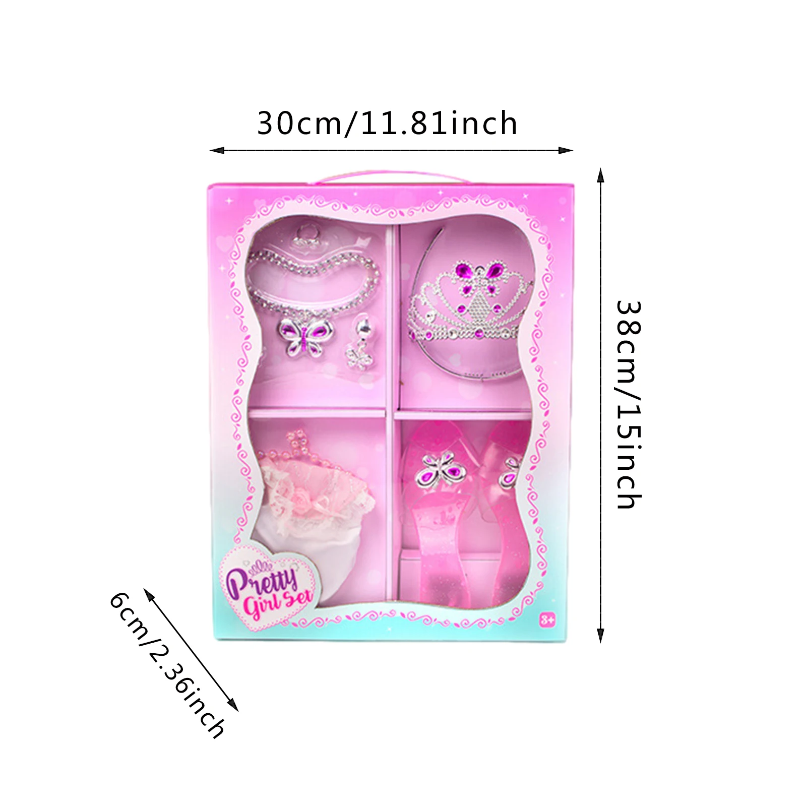 

Children Make Up Pretend Toys Princess Dress Up Crown Shoes Little Girl Play Boutique Collection Play House Party Makeup Game