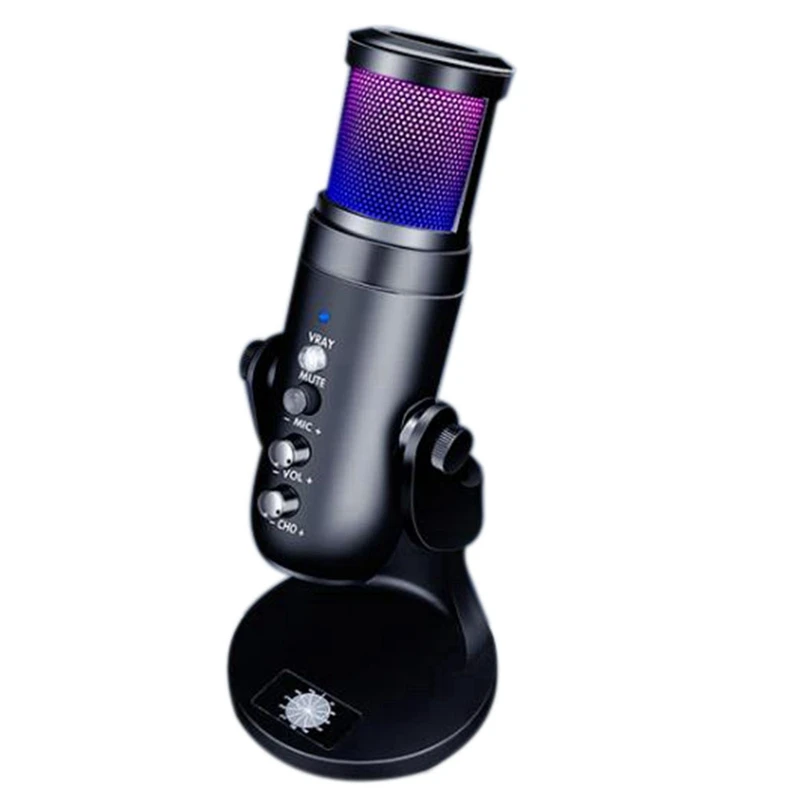 

USB-микрофон с Rgb светильник кой, конденсаторный микрофон типа C, телефонный микрофон для ПК, ноутбука, игр, Streamingtik Tok Youtube