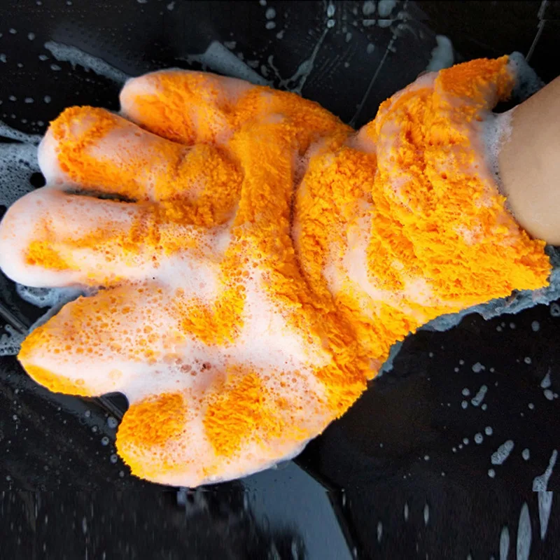 

1 PC Ultra-Luxury Microfiber Car Wash Gloves Car Cleaning Tool Coral fleece Home use Multi-function Cleaning Brush Detailing