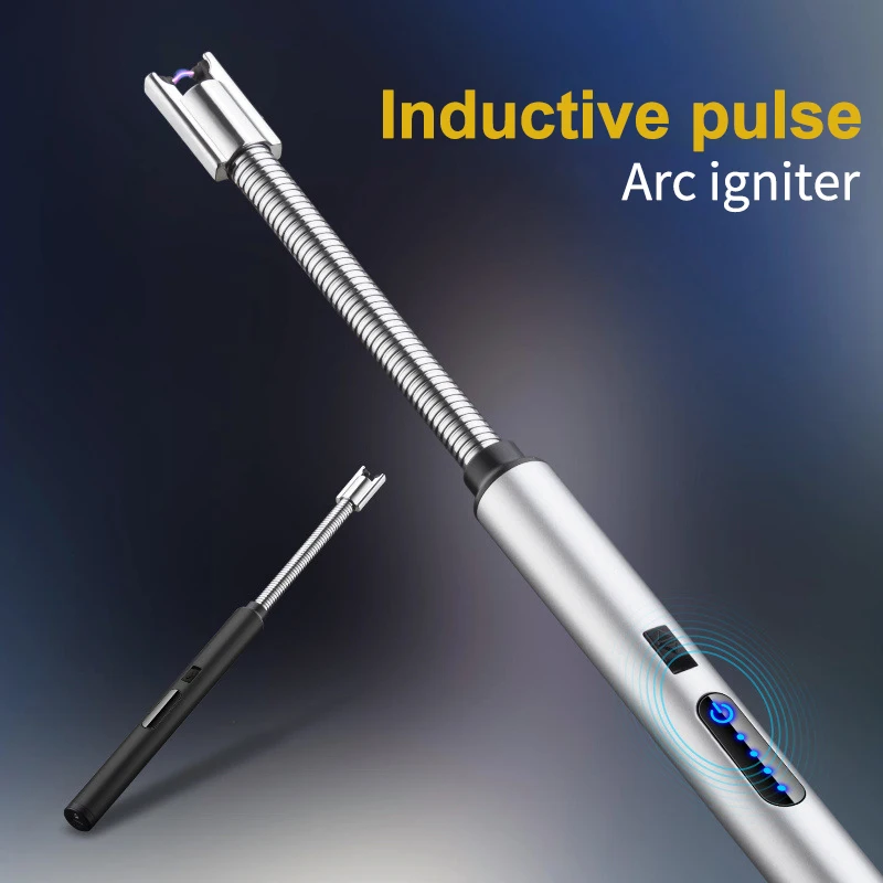 

360 Rotary Pulse Electronic Charging Ignition Gun USB Portable Smoking Lighter Outdoor Kitchen Touch Sensor Igniter