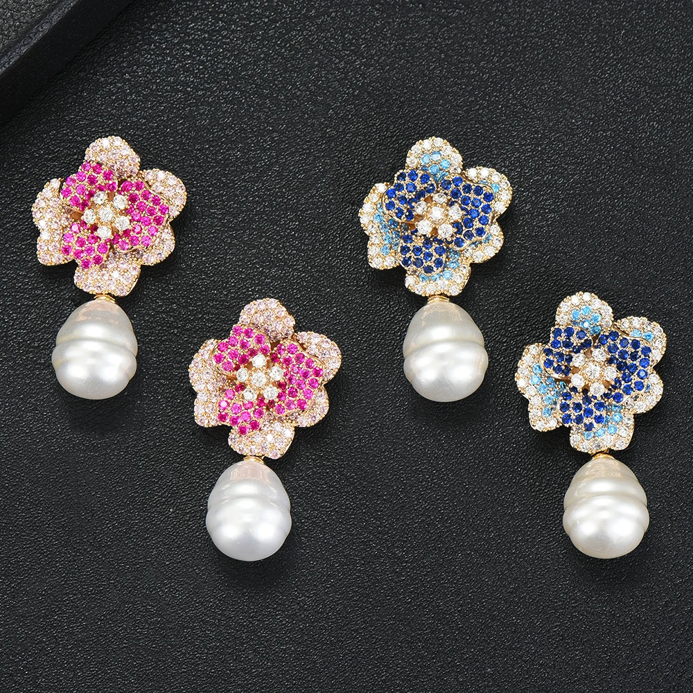 GODKI известный бренд 2020 Цветочные амулеты женские серьги трендовые AAA кубический