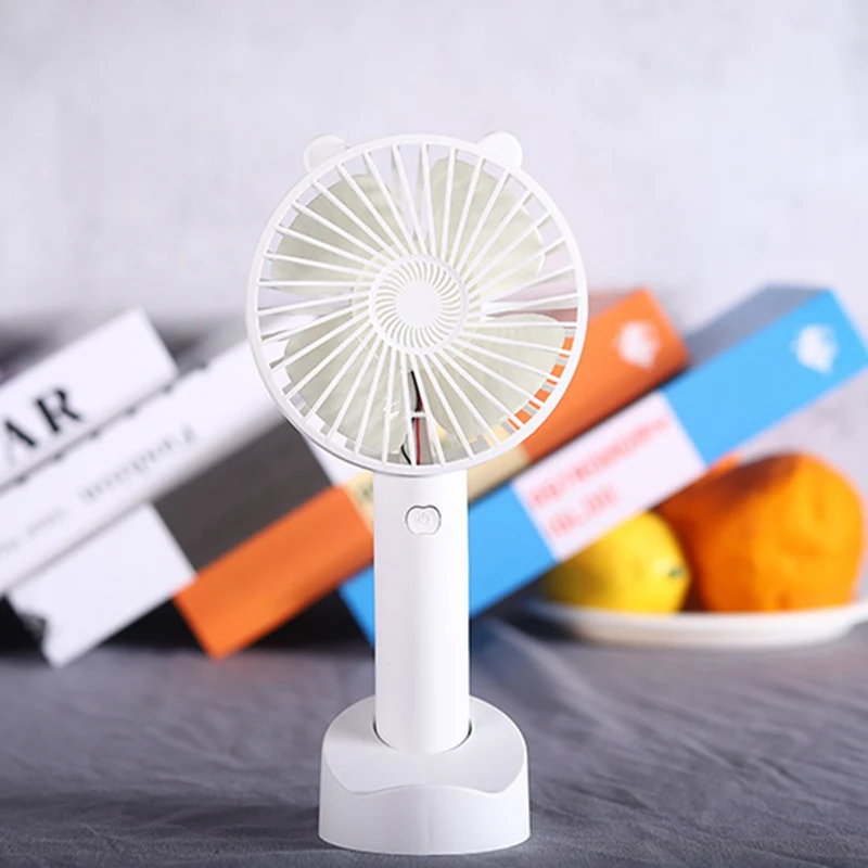 

Mini Handheld Fan Portable Usb Rechargeable Battery Cooling Desktop with Base Mobile phone bracket 3 Modes for Travel Outdoor