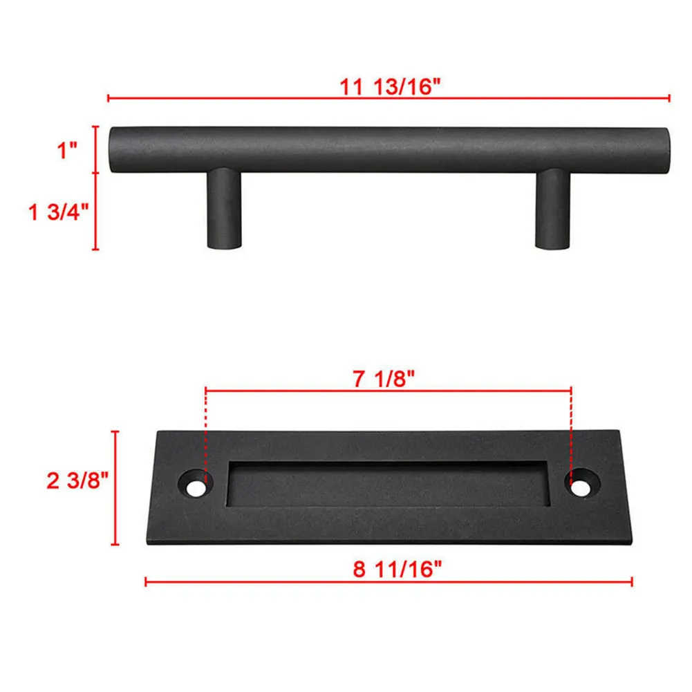 

35-45MM Sliding Barn Door Handle Heavy Duty Pull Flush Wood Door Handle Furniture Hardware For Cabinet Cupboard Interior Door