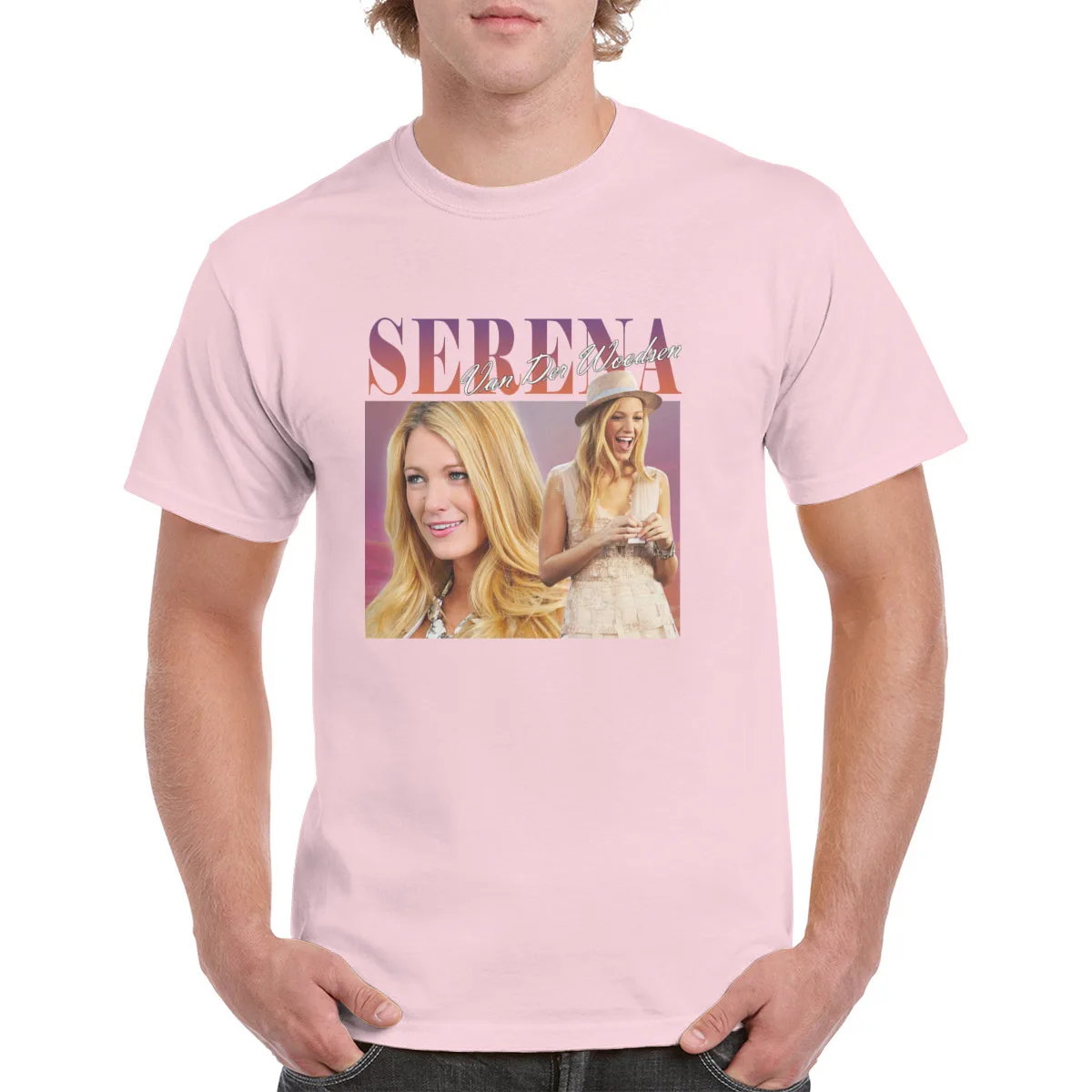 

90'S Graphics Serena 100% Cotton Tops Pink t shirt Unisex Female/Man Retro Trending Popular T-Shirt