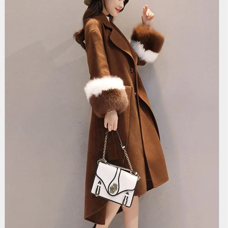 

Пальто зимнее женское модное однобортное шерстяное пальто женское утепленное теплое шерстяное пальто женское длинное тонкое шерстяное па...