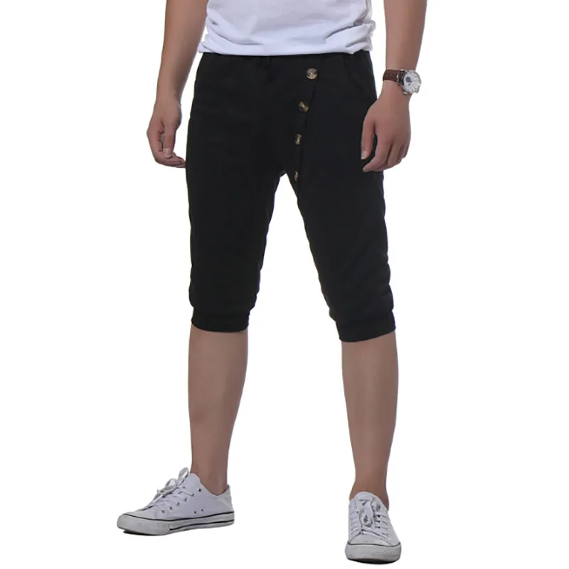 Летние Новые мужские модные шорты с петлей спереди и пуговицами повседневные |