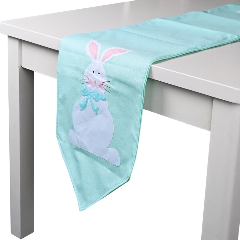 

Easter Bunny Table Flag Tablecloth Mat Easter Holiday Decor Kitchen Supplies null