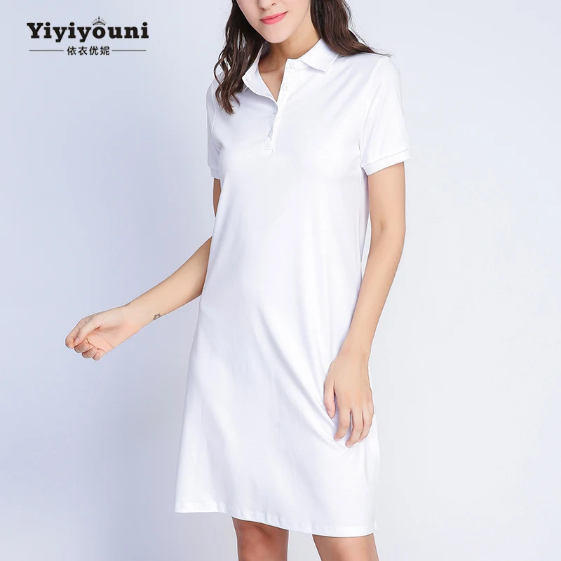 2019 летние хлопковые рубашки поло женские платья плюс размер Straight прямые по