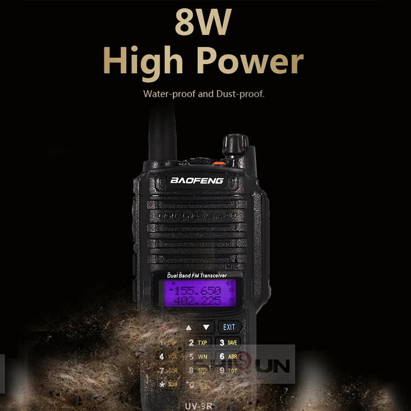 Baofeng UV-9R Plus IP67 водонепроницаемый двухдиапазонный радиоприемник 136-174/400-520 МГц 10 км 8