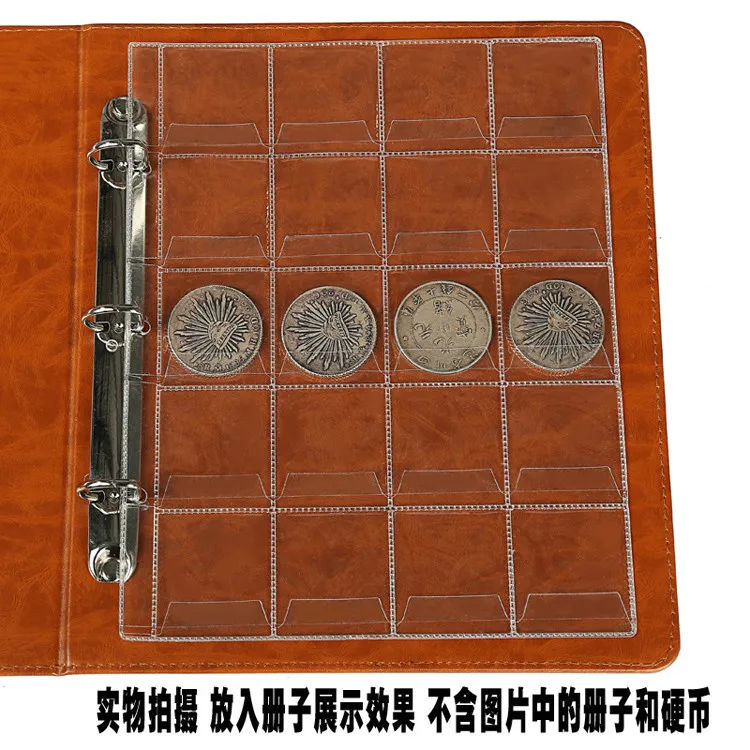

30PCS album for coins albums page 20/30/42 pocket coins collection PVC transparent inside pages 252 x 200 mm coins loose leaf