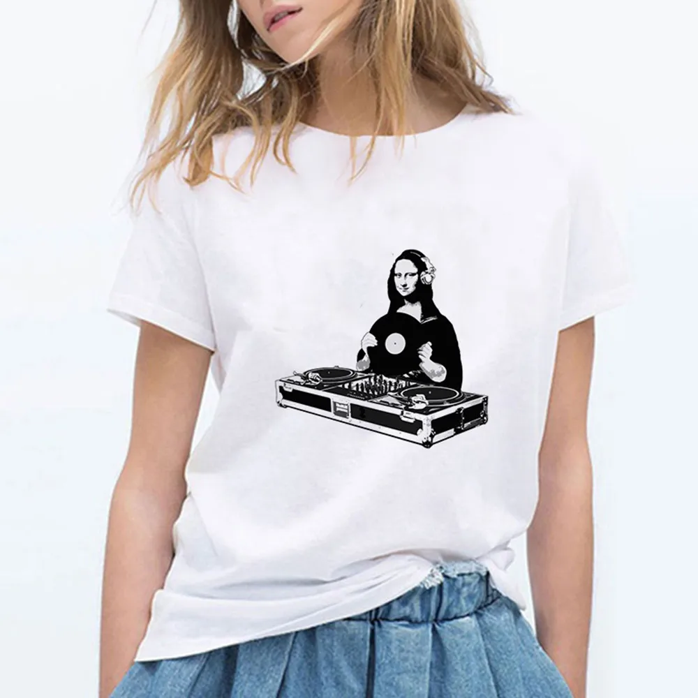 DJ Мона Лиза 90s T рубашки для женщин на зиму большие размеры модные солнцезащитные