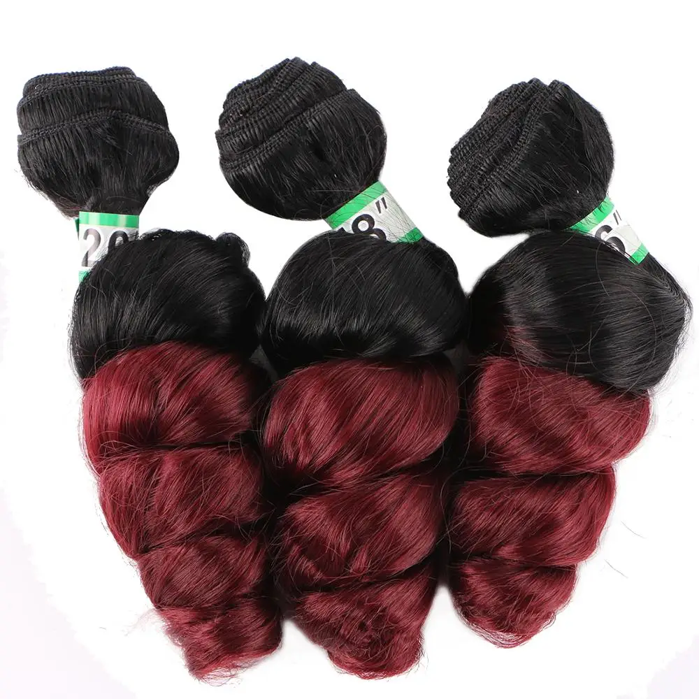 Черно золотистые волосы с эффектом омбре FSR 16 18 20 дюймов 3 шт./лот синтетические