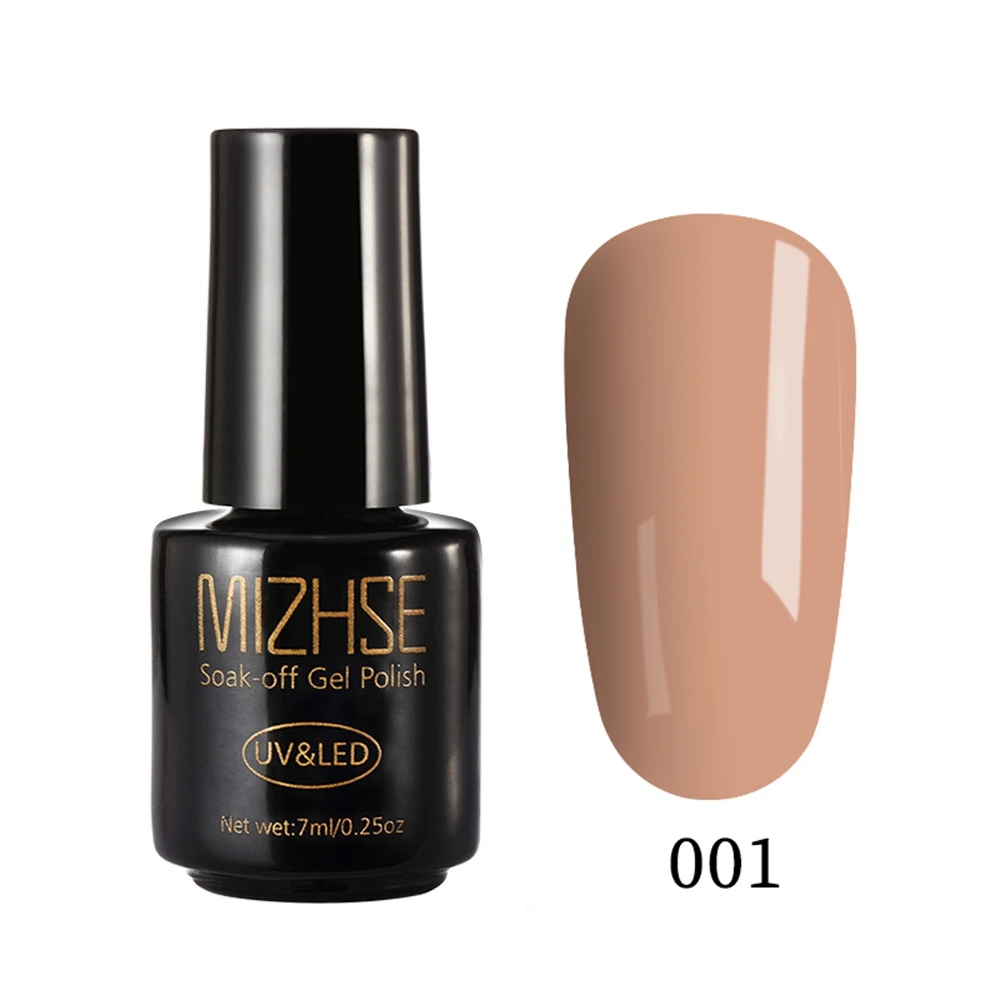 MIZHSE Nude летний цветной гель для ногтей Vernis полуперманентный светодиодный 7 мл гель для ногтей искусство Unhas De гель один шаг гель лак для ногтей 3 в 1 - Цвет: 001