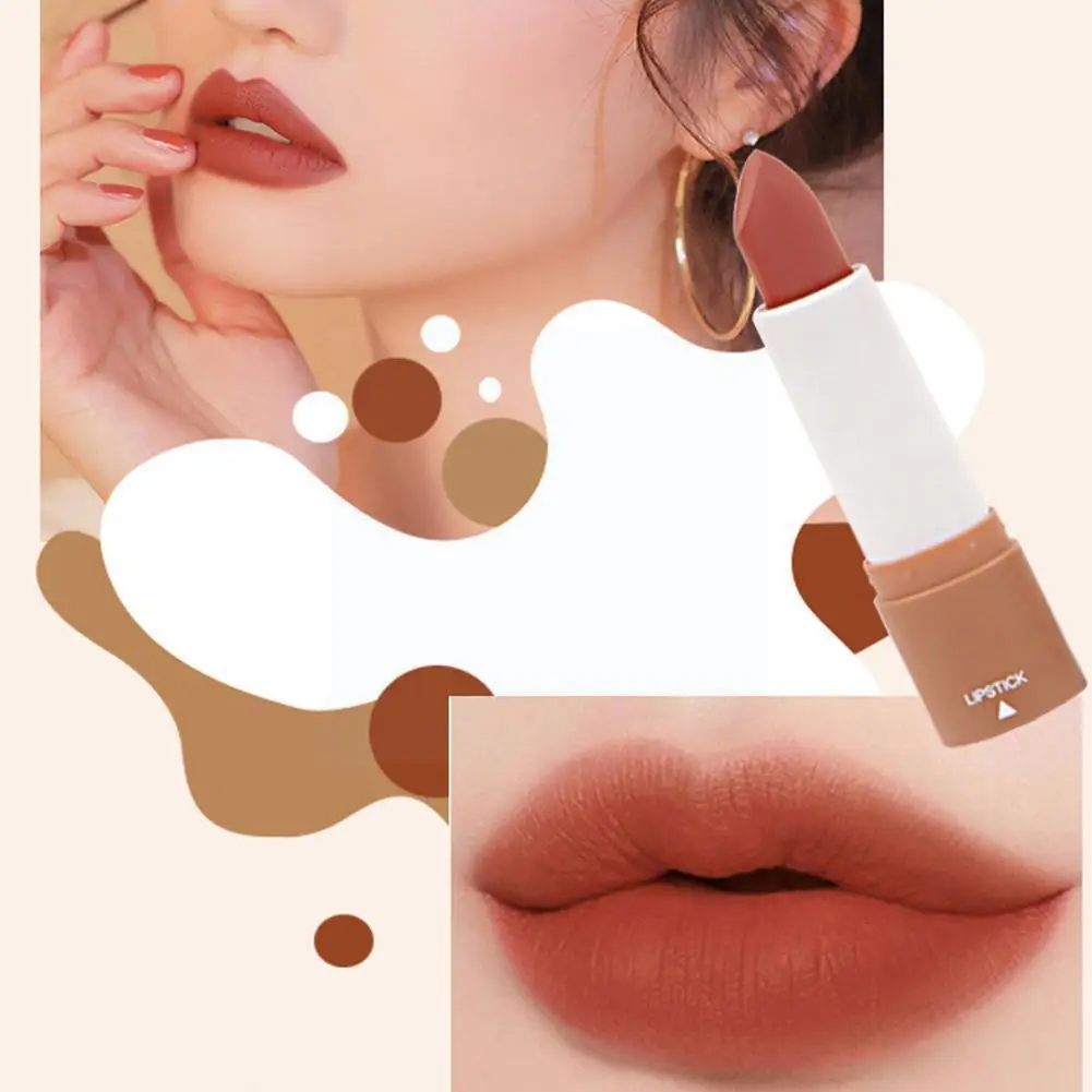 

Milk-tea Lip Gloss Matte Long Lasting Color Velvet Lipstick For Lip Moisture Waterproof Lip Glaze Fashion Women Makeup Cosm P6d1