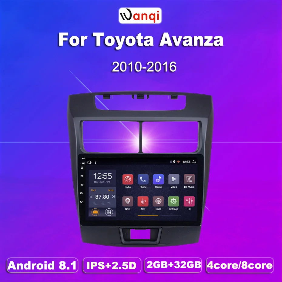 

2G RAM 32G ROM 9 inch Android 8.1 car dvd multimedia player For 2010-2016 Toyota Avanza gps navigation system