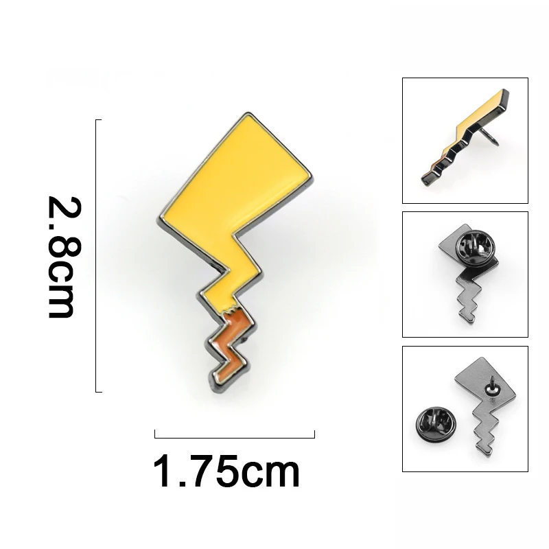 

1Pcs Anime Pokemon Brooch Pins Pikachu Tail Cute Fun Metal Brooches Japanese Harajuku Lightning Fashion Cartoon Jewelry Gifts