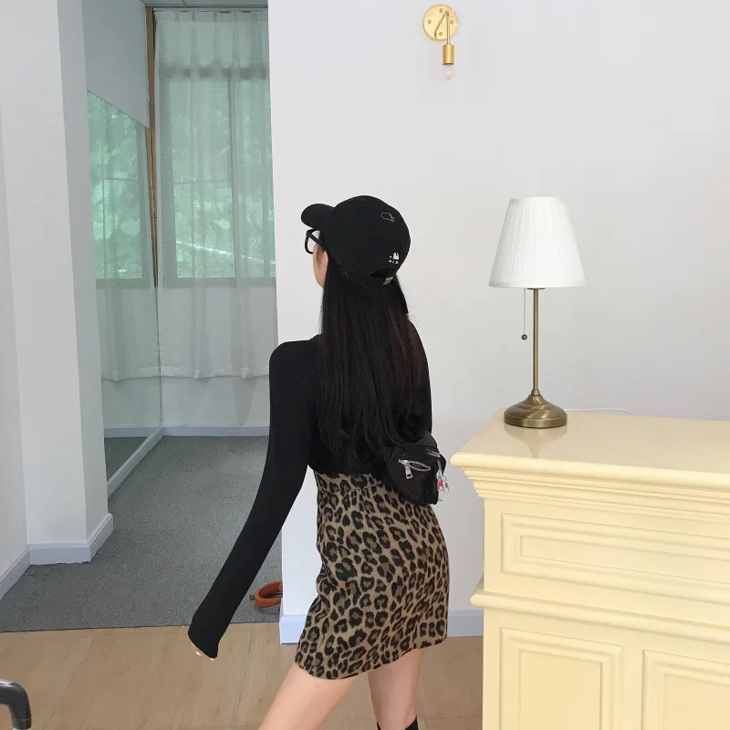

2021 Women Leopard Printed Skirt Sexy Pencil Hip Mini Skirt Y2k Indie High Waist Mini Summer Fall Ladies Casual Skirt Streetwear