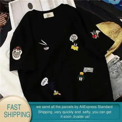 Женская летняя футболка с круглым вырезом и коротким рукавом | одежда