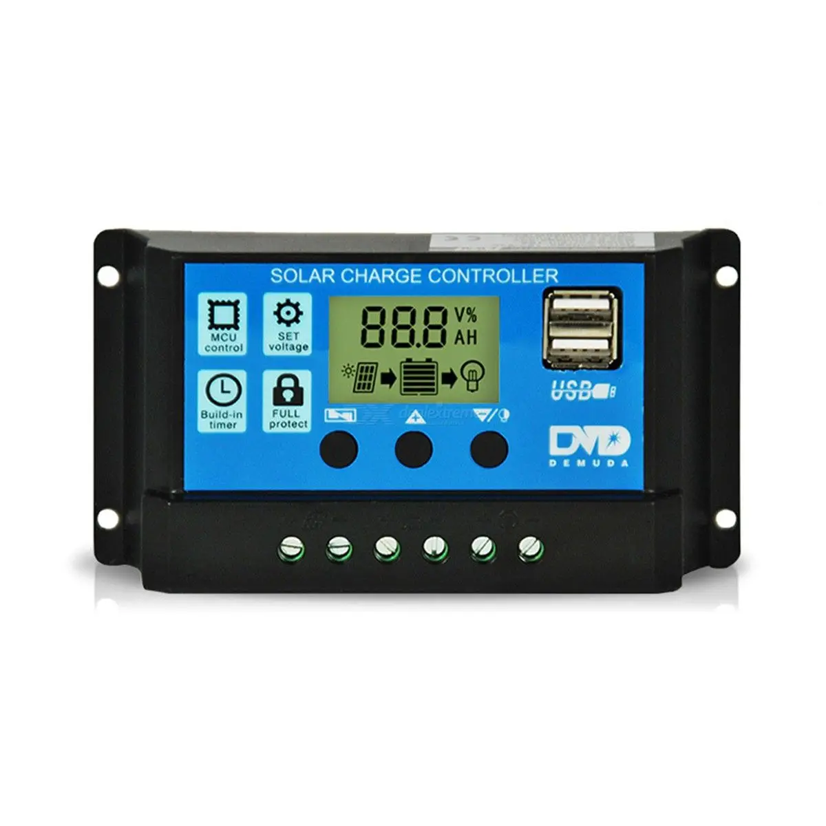 

Автоматический контроллер заряда солнечной батареи 20A 12 В/24 В PWM с ЖК двойным USB 5 В выходным регулятором солнечной панели