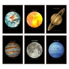 Настенная Картина на холсте с изображением космоса, планеты, земли, Луны, Венеры, солнца, Сатурна, плакаты и принты, настенные картины для декора гостиной