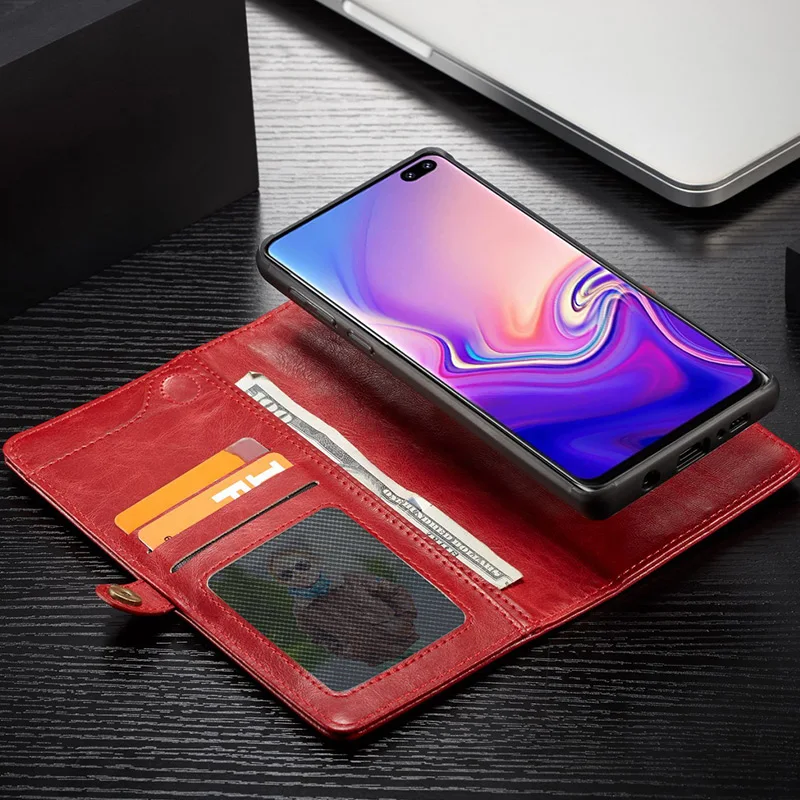 Чехол-кошелек для Samsung Note 8 9 10 S8 S9 S10 Plus E флип съемный кожаный чехол-держатель для карт чехол для телефона Note10 Note10+ сумка