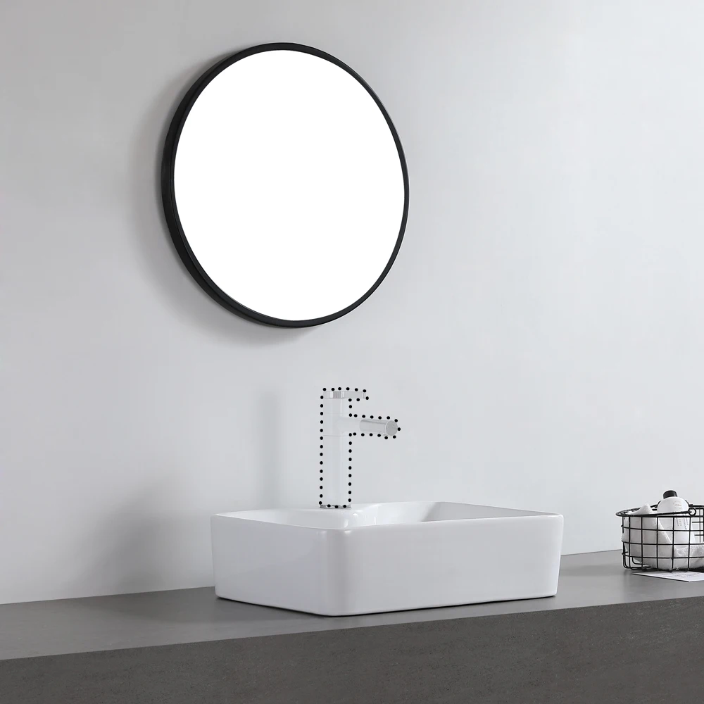 

Ceramic Basin Above Counter Basin Oblique Side Rectangular With Tap Mounting Hole White US Warehouse
