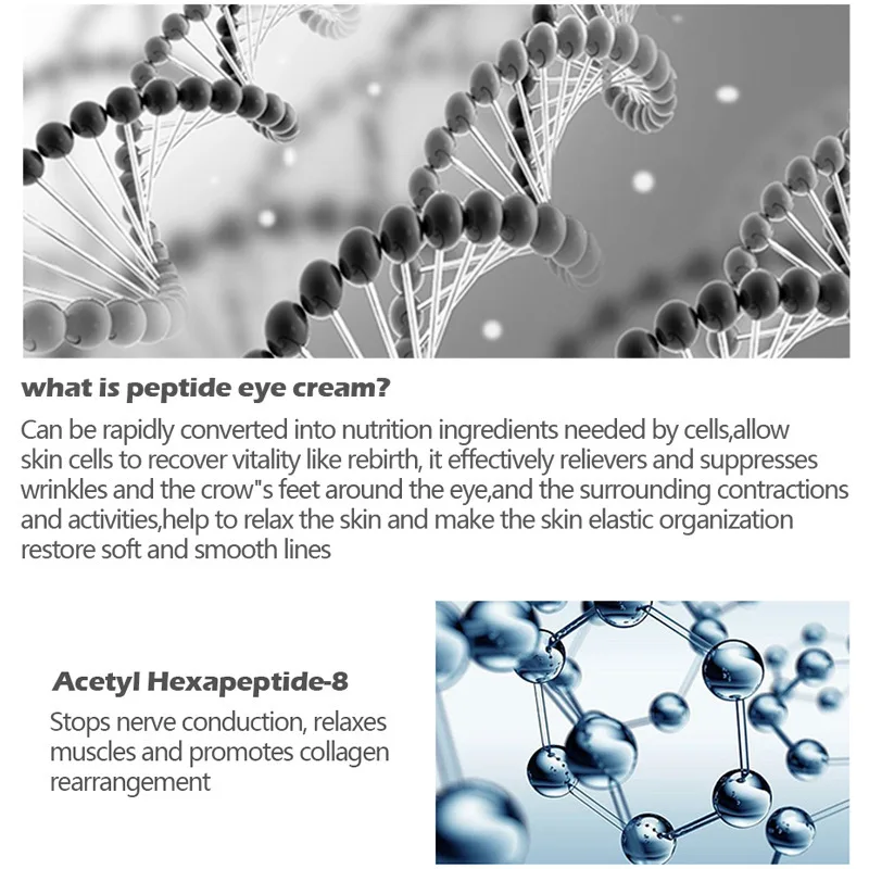 VIBRANT GLAMOUR Peptides Collagen Eye Cream Hyaluronic Acid Anti Aging Wrinkle Essence for Dark Circles Puffiness DROP SHIP| |